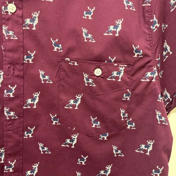 Mens Purple short sleeve button up shirt - Picture 3 of 3